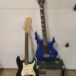 Squier Strat & Flame Shaped Electric Guitars 