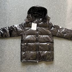 Moncler Shinny Black Nylon Coat Size Large 