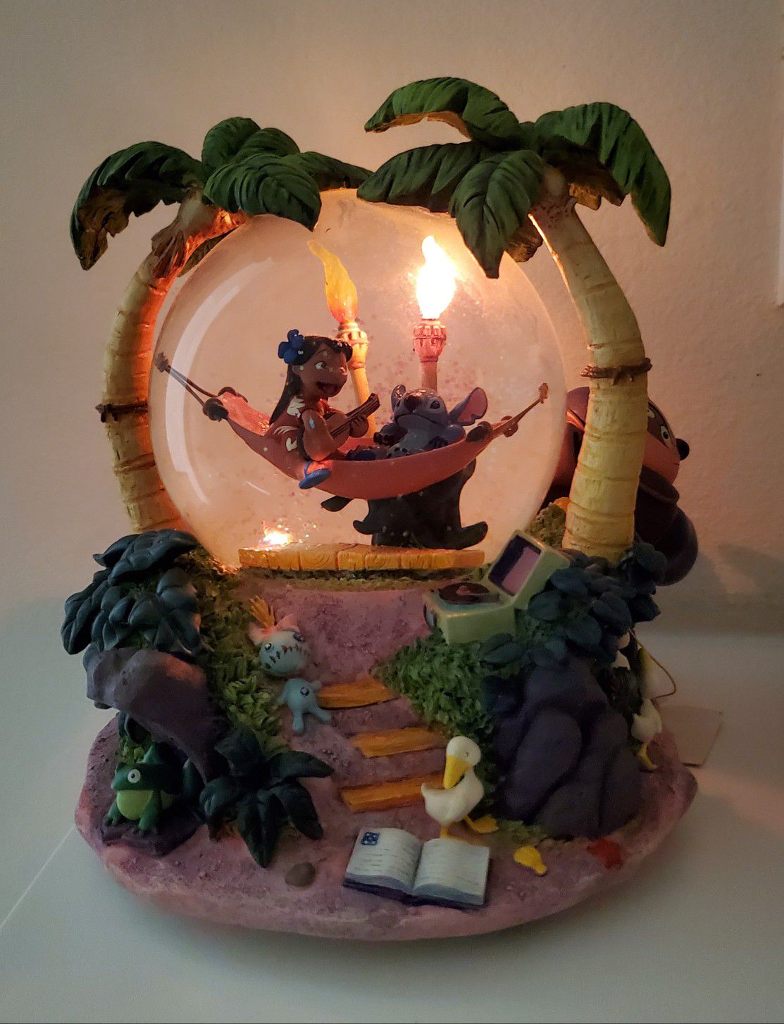 Disney Lilo & Stitch Musical Light-up Snowglobe Water Snow Globe collectible statue