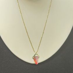 16" Radiant Blood Orange Gemstone Necklace