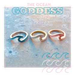 The Ocean Goddess Ring Set - 3pcs