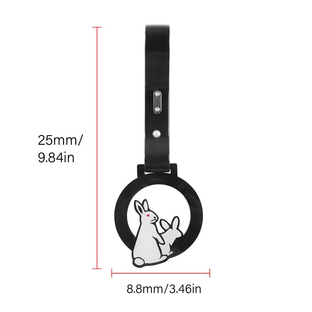 Brand New Rabbit Bunny JDM TSURIKAWA Ring Subway Train Bus Black Handle Strap Charm Drift