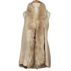 Beige Faux Fur Lined Vest