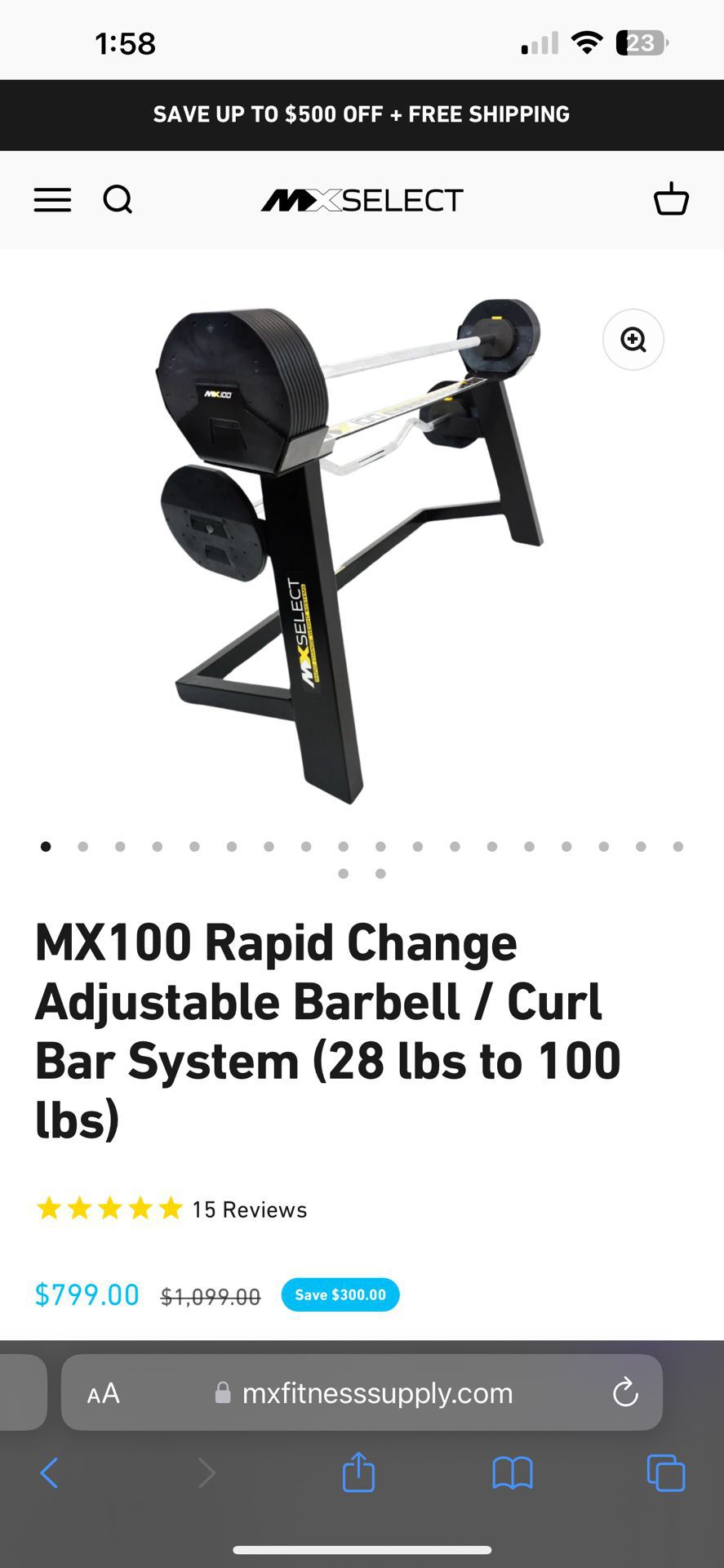 Adjustable Barbell- MX100