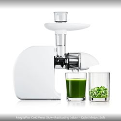 MegaWise Cold Press Slow Masticating Juicer in White