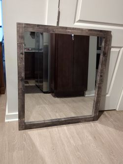 Grey Rustic Farmhouse Mirror