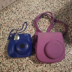 Fuji Film Instax Mini Blue Camera With Case