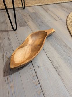 Hand-Carved Wooden Serving Bowl