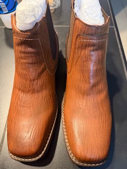 NWT Jousen Men’s Brown Chelsea Arnkle Boots Square Toe Size 12