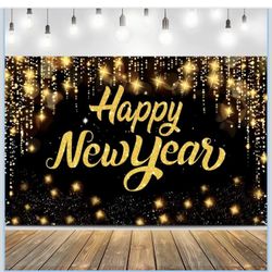 Happy New Year Backdrop Banner, Large 72x44in
