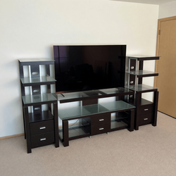 Dark Brown TV Stand – New Condition, 102in Wide - Elmwood Park, IL