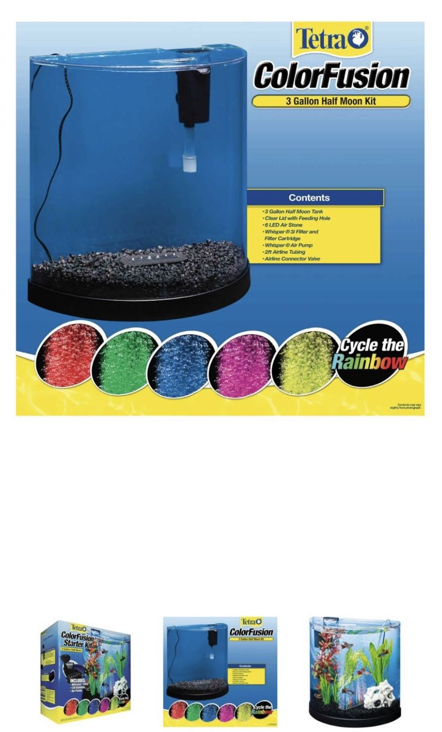 Aquarium With Filter Decorations & Lights