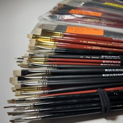 NEW QUALITY PAINTING BRUSHES! Huge Set of Bristle/Red Sable/Synthetic for Oil or Acrylic 
