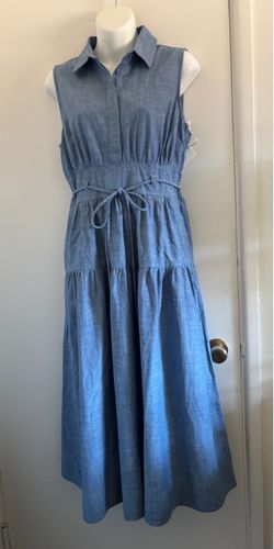 NWT! Blue Denim Sleeveless Midi Dress - S