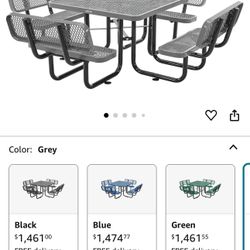 Picnic Table With Backrest Industrial 
