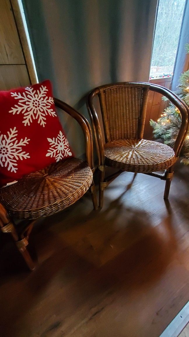 2  CANE. RATTAN  CHAIRS