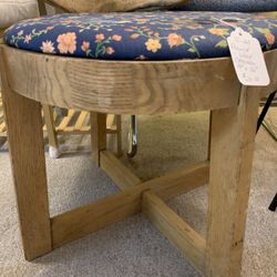 Solid Wood Stool Ottoman.  19” x 16”