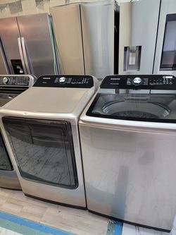 Samsung Washer And Dryer Glass Top Load Set Large Capacity