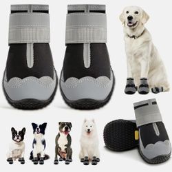 NEW! Dog Shoes for Large Dogs, Medium Dog Boots & Paw Protectors for Hardwood Floors, Outdoor Dog Booties for Hot Pavement Winter Snow Hiking, Waterpr