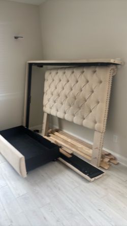 Queen Upholstered Bed Frame with storage