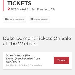 Duke Dumont Mobile Ticket 