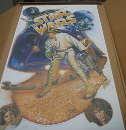 STAR WARS THE FIRST TEN YEARS ART Print 40x26 SIGNED 335/3000 Kilian Enterprices