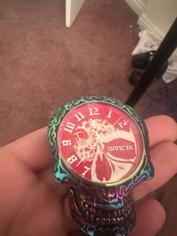Invicta Skeleton Dial Watch Iridescent Case