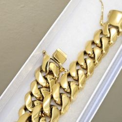 Mens 9 Inch 18mm Gold Plated Bracelet 