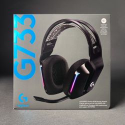 Logitech G733 Wireless Gaming Headset Black LIGHTSPEED RGB 20m Range 29hr Battery PC PS PlayStation