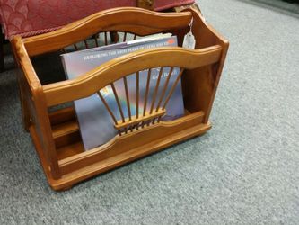 Wooden vintage magazine rack