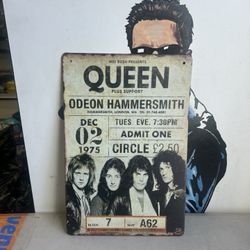 12” by 8”  Queen  Tin sign 