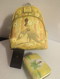 Loungefly Disney $60 The Princess and The Frog Tiana Mini Backpack And Wallet 
