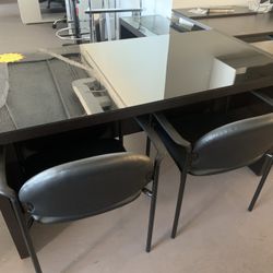 Desk L Shape 3 PCs With Glass Top 60”x60@ 