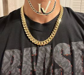 12mm Miami Cuban Link Chain – 14K Gold Over Stainless Steel