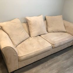 Beige Sofa With Pillows 