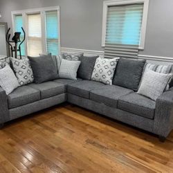 Large Grey Sectional Sofa Couch