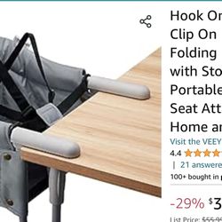 Hook Table High Chair