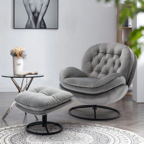 Swivel Accent Chair With Ottoman 