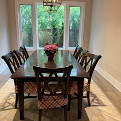 Beautiful 9 Piece Dining Set With Extension (72in-90in)