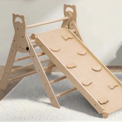  Wooden Pikler triangle set, 9-in-1 montessori climbing toy. Used - Like New