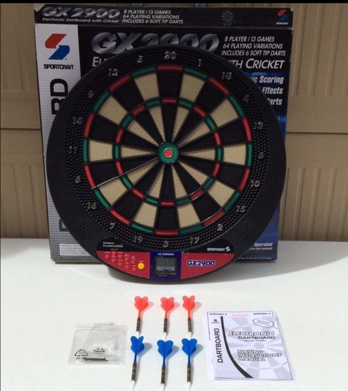 Sportcraft GX2900 Silver Series Electronic Dartboard With Cricket