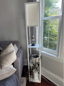 White Shelf Floor Lamp
