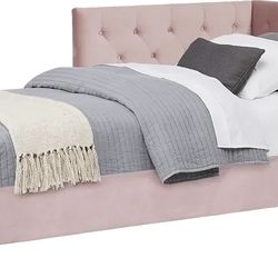 Rooms to go pink tuffed twin bed Cama Ninos kids Nina girls 