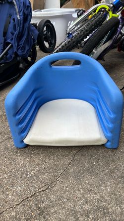 Blue Plastic Stadium Seat with Cushion