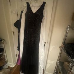 New Black Sequined Formal Dress M