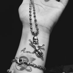 Skull sterling silver necklace