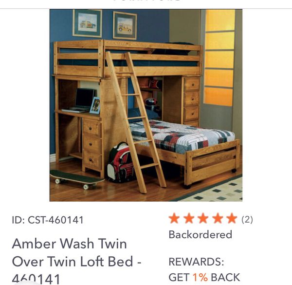 Solid Wood Twin Over Twin Bunk Beds W Built In Desk Shelves