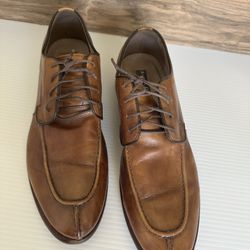 Aston Grey collection brown men’s Oxfords Dress shoes leather Lace up size 10