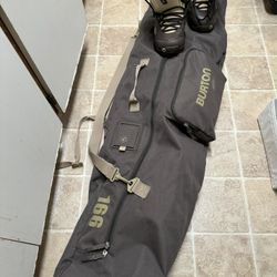 Burton Snowboard Bag and Boots Size 71/2