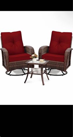Luxury 3-Piece Outdoor Swivel Wicker Patio Set